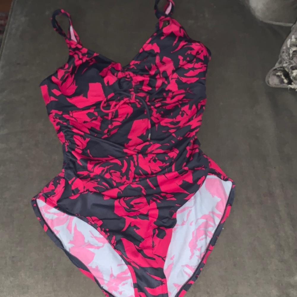 Aqua Green Pink n Gray Swimsuit Size Medium